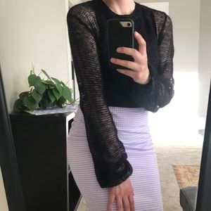 See through black crop sweater